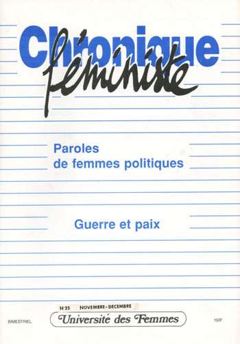 Paroles de femmes politiques - Guerre et paix